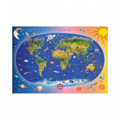 Dino XXL Teile - Weltkarte (auf Englisch) 300 Teile Puzzle Dino-47213