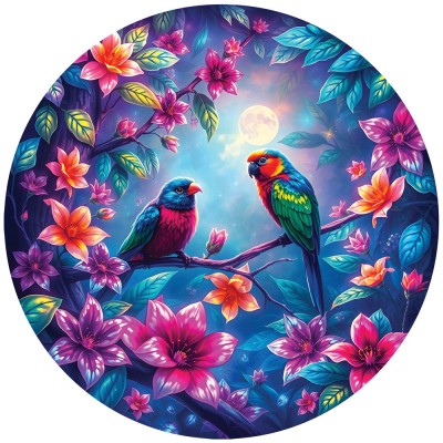 Bluebird Puzzle Rundes Puzzle - Les Oiseaux sur la Branche 501 Teile Puzzle Bluebird-Puzzle-F-91144