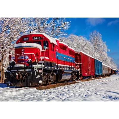 Bluebird Puzzle Red Train In The Snow 1500 Teile Puzzle Bluebird-Puzzle-70282
