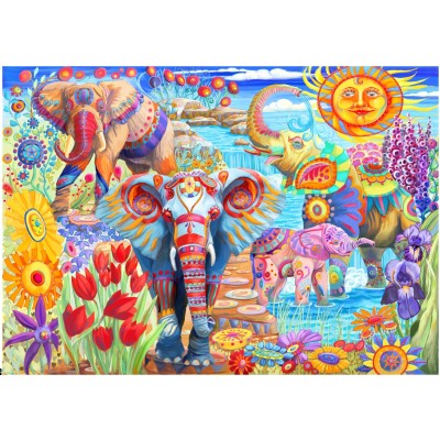 Bluebird Puzzle Elephants in the Garden 2000 Teile Puzzle Bluebird-Puzzle-F-90015