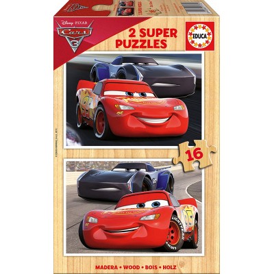 Educa 2 Holzpuzzles - Cars 16 Teile Puzzle Educa-17172