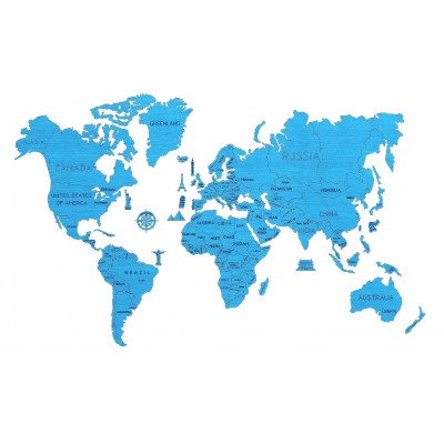 Wooden.City Holzpuzzle - Weltkarte XL (Cyan) 48 Teile Puzzle Wooden-City-WM504/3-8299