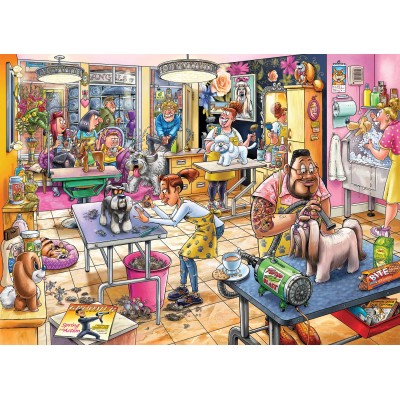 Jumbo Wasgij Mystery 23 - Hundesalon Pfötchen 1000 Teile Puzzle Jumbo-00589