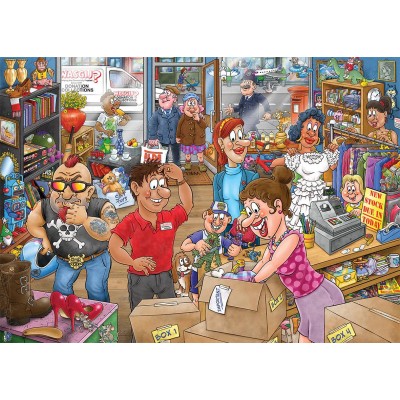 Jumbo Wasgij Mystery 29 - Spenden-Desaster! 1000 Teile Puzzle Jumbo-00513
