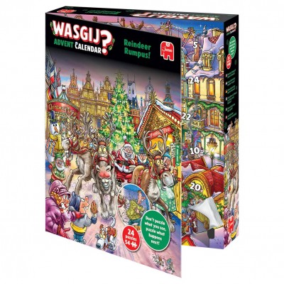 Jumbo Wasgij - Adventskalender 2025 - Rentier-Raserei! 54 Teile Puzzle Jumbo-00707