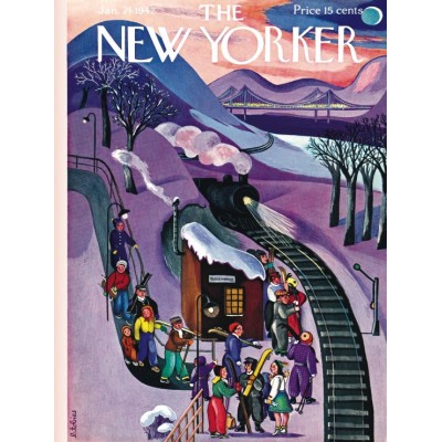 New York Puzzle Company XXL Teile - The New Yorker - Skiing Express 500 Teile Puzzle New-York-Puzzle-NY2443