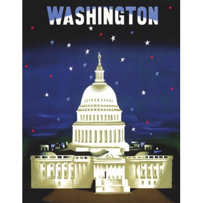 New York Puzzle Company The Capitol - American Airlines Poster Mini 100 Teile Puzzle New-York-Puzzle-AA1702