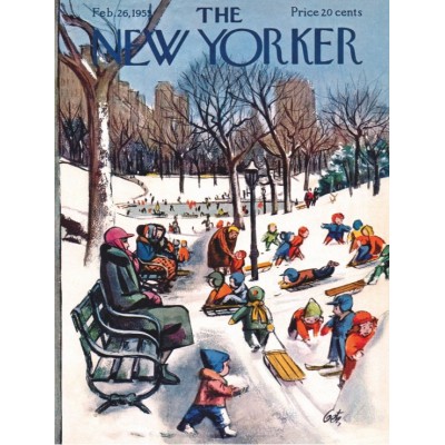 New York Puzzle Company XXL Teile - The New Yorker - Sledding in the Park 500 Teile Puzzle New-York-Puzzle-NY1886