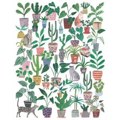 Pieces & Peace Katzen und Pflanzen 500 Teile Puzzle Pieces-Peace-F-00091