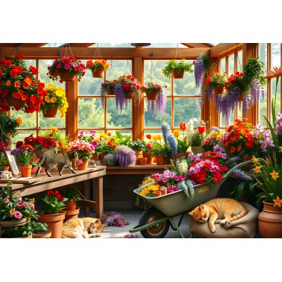 Alipson Puzzle Mittagsschlaf im Gewächshaus 1000 Teile Puzzle Alipson-Puzzle-F-50256