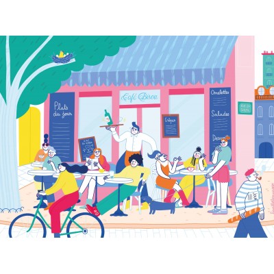 Pièce Rapportée Café Bisou 1000 Teile Puzzle Piece-Rapportée-00013