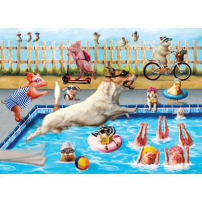 Eurographics XXL Teile - Verrückte Poolparty von Lucia Heffer 500 Teile Puzzle Eurographics-6500-5878