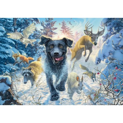 Schmidt Spiele Hundeliebe, Schwarzer Labrador Im Schnee 1000 Teile Puzzle Schmidt-Spiele-58558