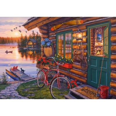 Schmidt Spiele Seehütte mit Fahrrad 1000 Teile Puzzle Schmidt-Spiele-58531