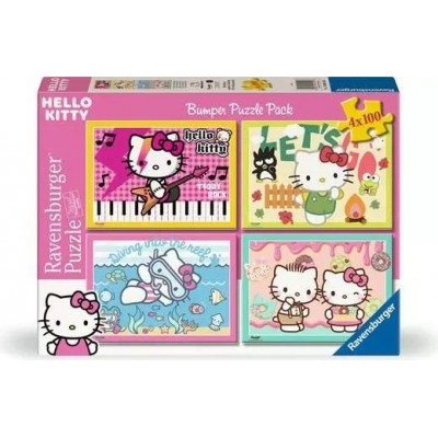 Ravensburger 4 Puzzles - Los geht's, Hello Kitty! 100 Teile Puzzle Ravensburger-04159