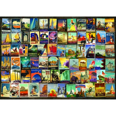 DToys Vintage Collage - Travel 1000 Teile Puzzle Dtoys-74621