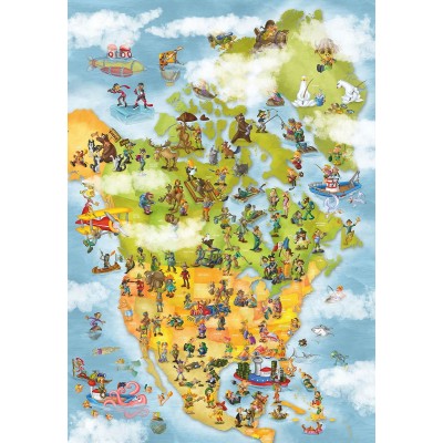 DToys Cartoon Collection - USA 1000 Teile Puzzle Deico-Games-76779