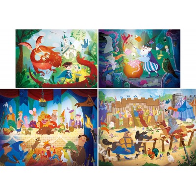 Clementoni Es war einmal - 4 Progressive Puzzles (20/60/100/180 Teile) 360 Teile Puzzle Clementoni-21406