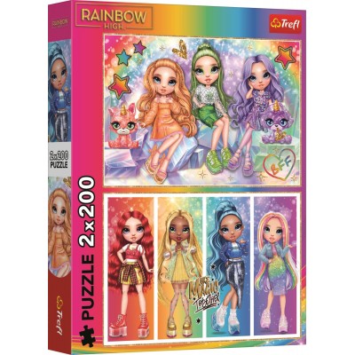 Trefl 2 Puzzles - Rainbow Dolls - MGA Rainbow High 200 Teile Puzzle Trefl-13335
