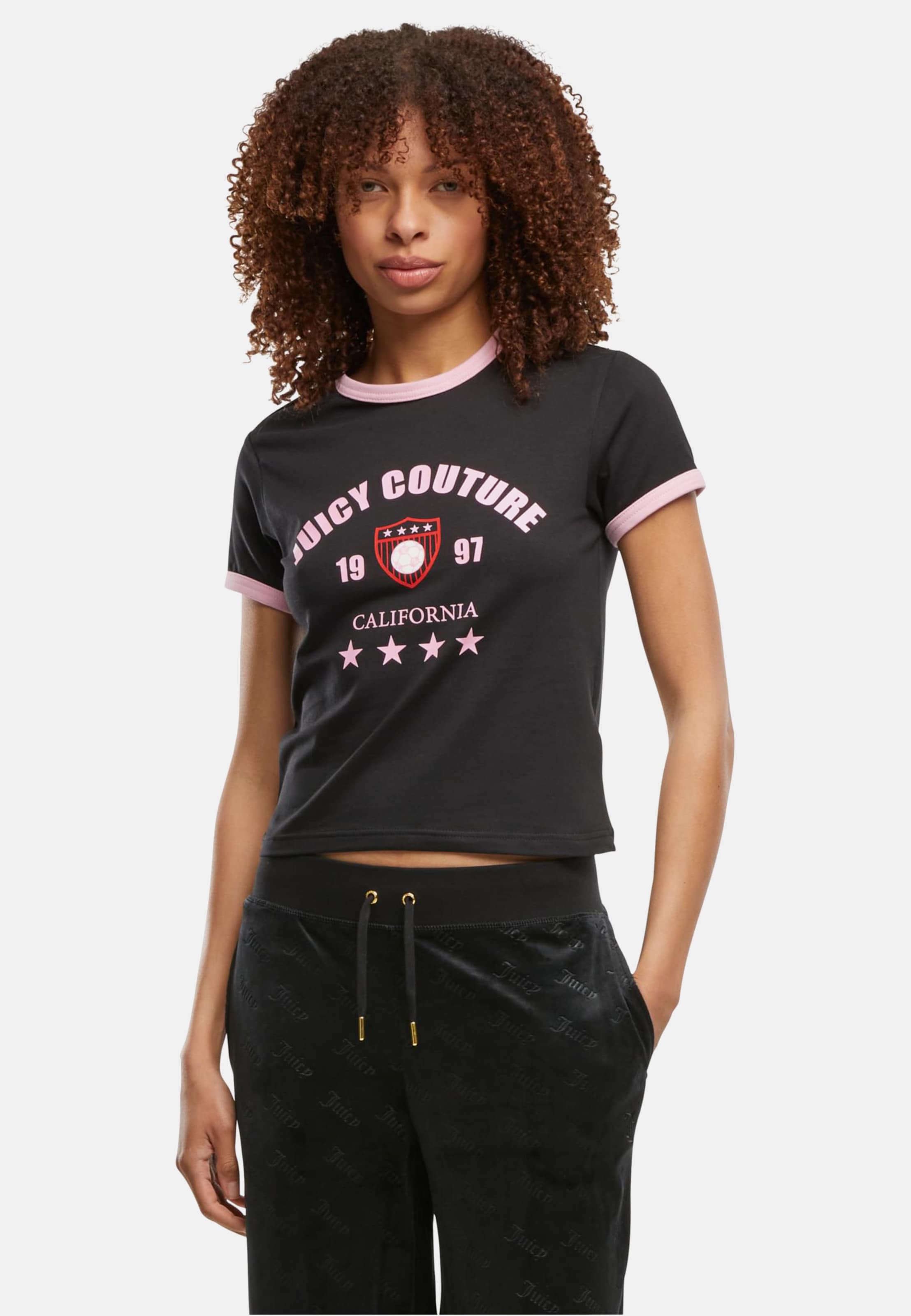 Juicy Couture THE ARCHED FOOTBALL RINGER T-SHIRT