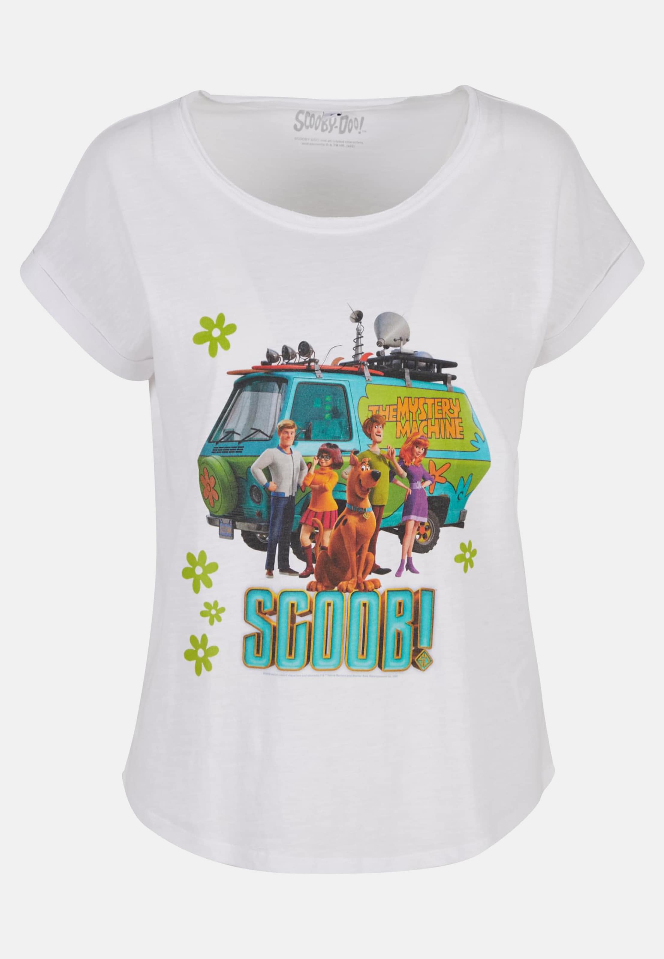 F4NT4STIC Scooby Doo Mystery Inc Group -WHT with Ladies Long Slub Tee