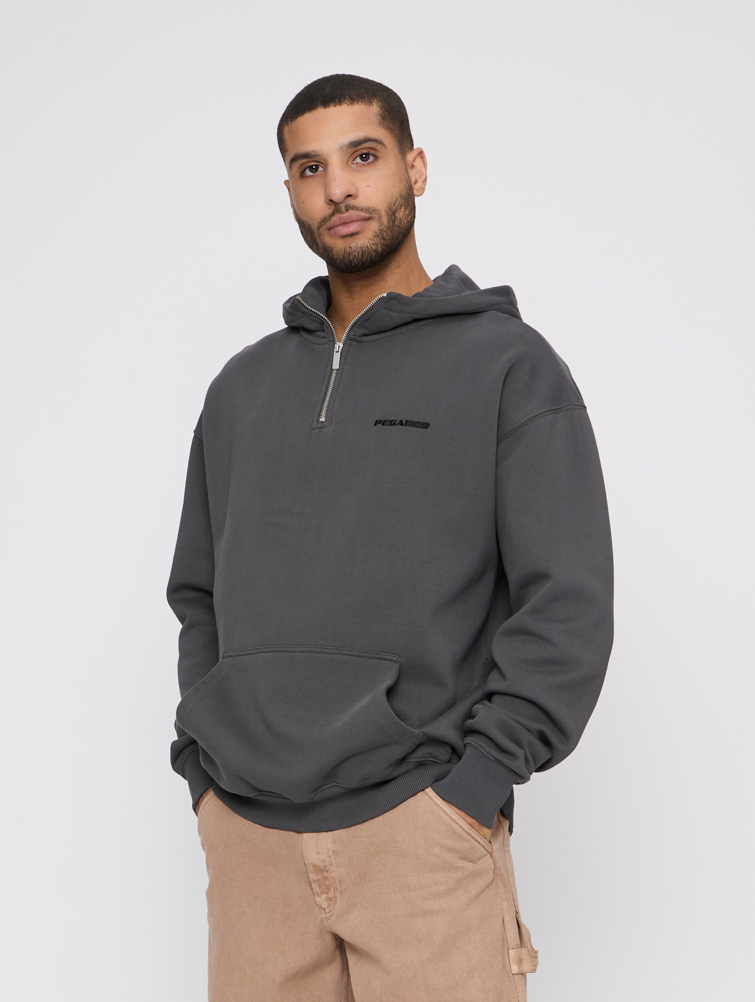 PEGADOR Logo Oversized Halfzip Hoodie
