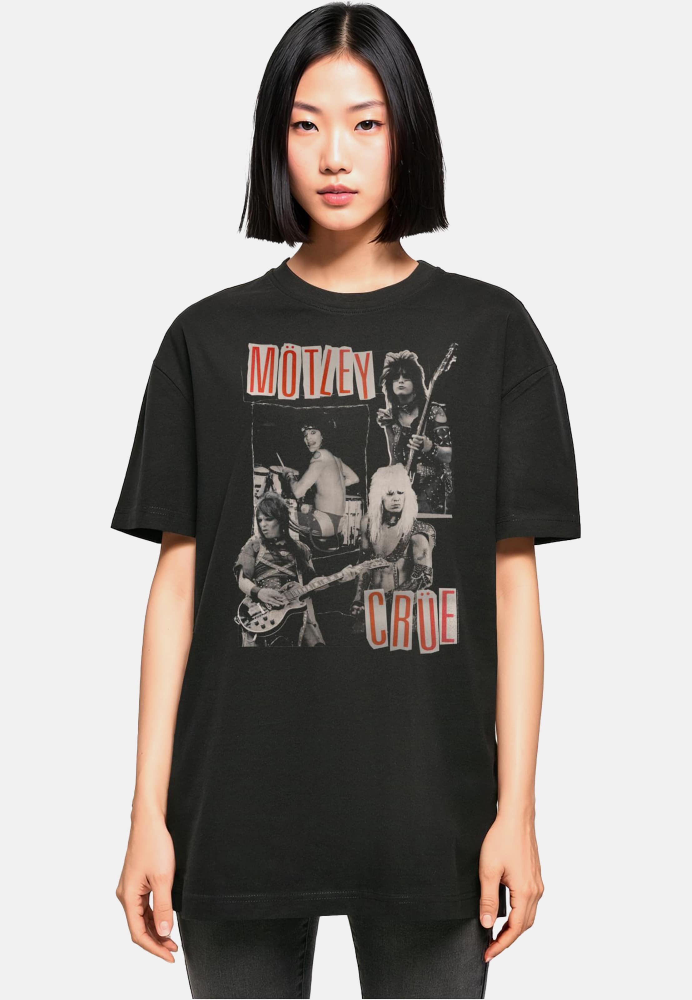 Merchcode Ladies Motley Crue - Vintage Punk Collage Oversized Boyfriend Tee