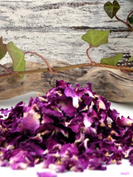 Bio Rosenblütenblätter (Damaszener Rose), dunkles rosa - getrocknet