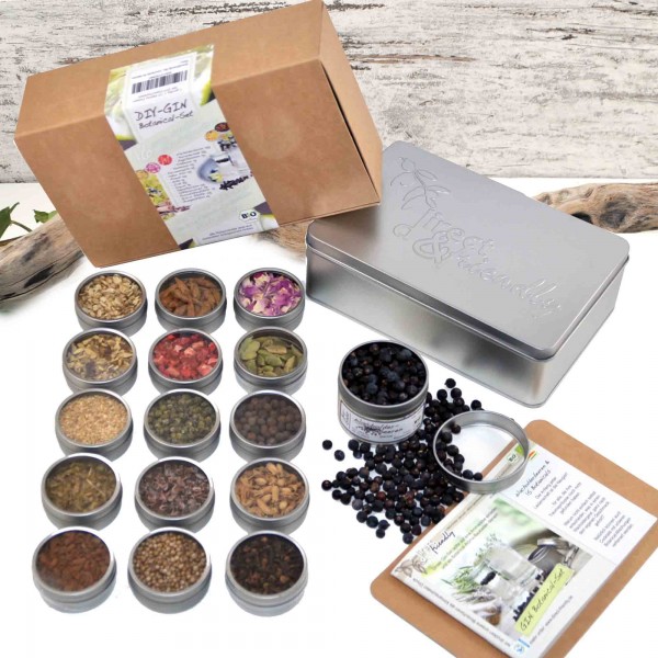Bio Gin-Botanical DIY-Set - Geschenkset mit 16 Botanicals