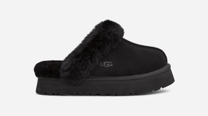 UGG® Disquette Hausschuh für Damen | UGG® EU in Black, Größe 36, Veloursleder