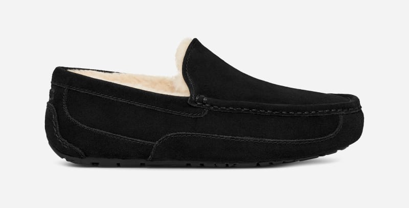 UGG® Ascot Hausschuh für Herren | UGG® EU in Black, Größe 40, Veloursleder