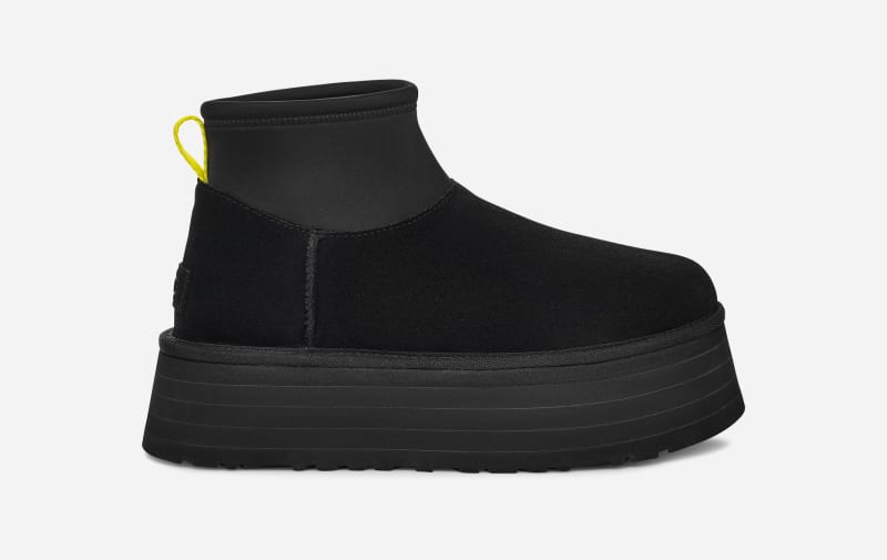 UGG® Classic Mini Dipper Boot für Damen | UGG® EU in Black, Größe 38, Veloursleder/Neoprene/Recycled Materials/Polyester