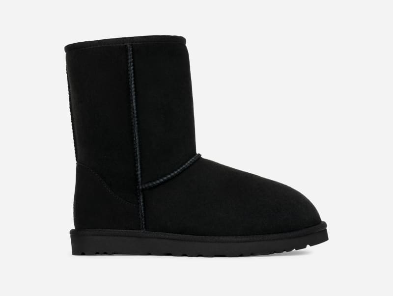 UGG® Classic Short für Herren | Warme Lammfell-Boots auf in Black, Größe 40, Twinface