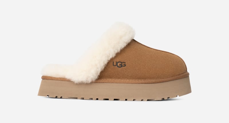 UGG® Disquette Hausschuh für Damen | UGG® EU in Brown, Größe 40, Veloursleder