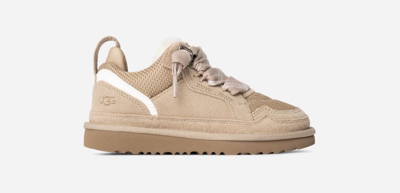UGG® Lowmel Sneaker für Kinder | UGG® EU in Beige, Größe 32.5, Canvas/Veloursleder/Recycled Materials