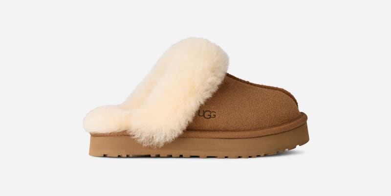 UGG® Disquette Slipper für Kinder in Brown, Größe 32.5, Wildleder