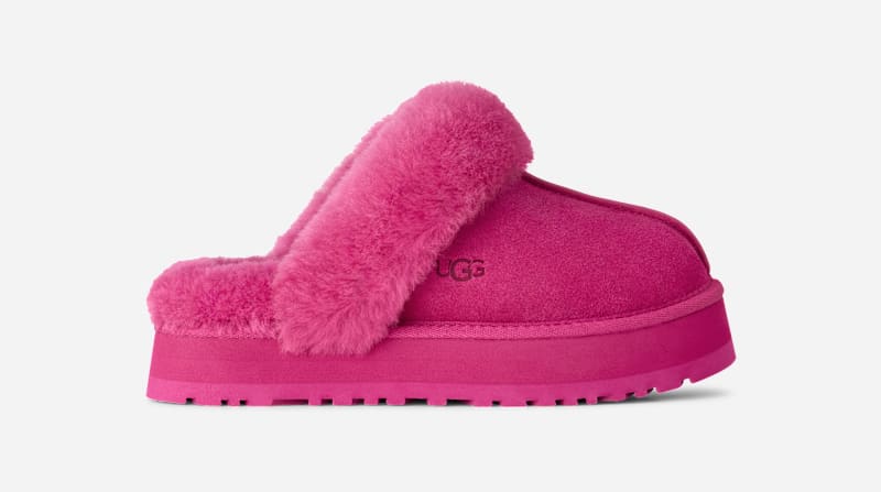 UGG® Disquette Hausschuh für Damen | UGG® EU in Dark Peony, Größe 36, Veloursleder
