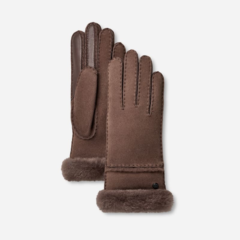 UGG® Smartphone-Handschuhe mit Nähten für Damen | UGG® EU in Allspice, Größe L, Schaffell