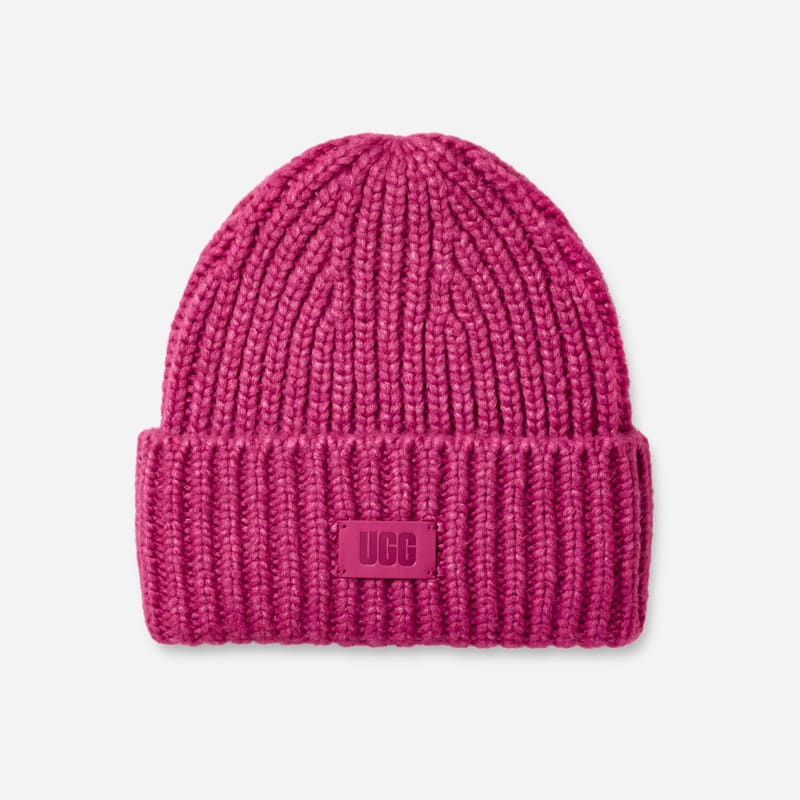 Breit gerippte UGG® Beanie für Kinder | UGG® EU in Chroma Pink, Größe O/S, Strick