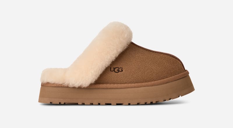 UGG® Disquette Hausschuh für Damen | UGG® EU in Brown, Größe 40, Wildleder