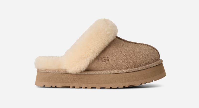 UGG® Disquette Hausschuh für Damen | UGG® EU in Beige, Größe 37, Wildleder