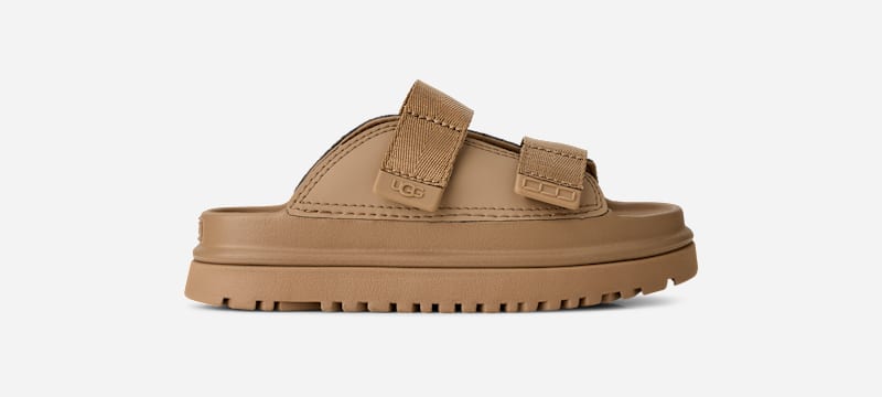 UGG® GoldenGlow Slide für Kinder in Dark Sand, Größe 32.5, Synthetik