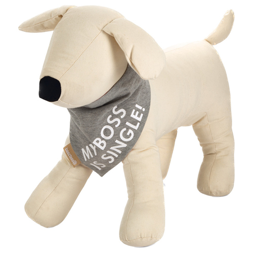 Beeztees Bandana Single Boss grau, Maße: 25 - 28 cm