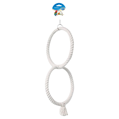 Duvo+ Papagei Spielzeug + 2 Ringe weiß