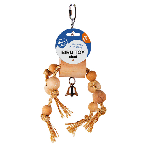 Duvo+ Spielzeug mit Sisalseil & Holzperlen beige