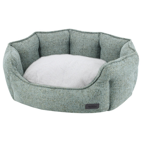 Nobby Komfort Bett oval Nevis grün für Katzen, Maße: 86 x 70 x 24 cm