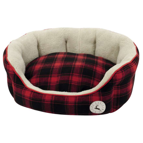 Nobby Xmas Komfort-Bett Checker rot für Katzen, Maße: 86 x 70 x 24 cm