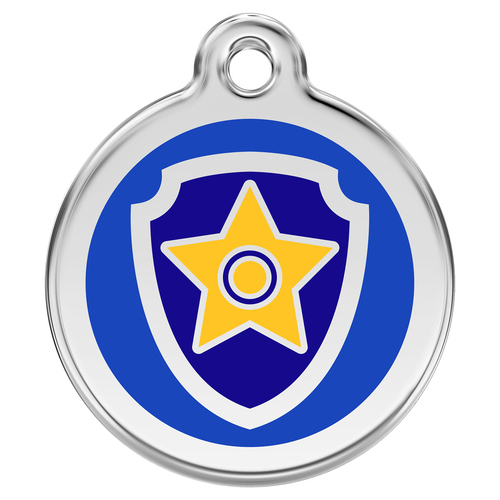 RedDingo Hundemarke mit Gravur Paw Patrol Chase dunkelblau, Größe: S