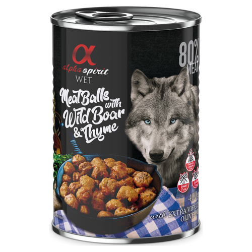 alpha spirit MeatBalls mit Wildschwein und Thymian 400 g - 12 Stück