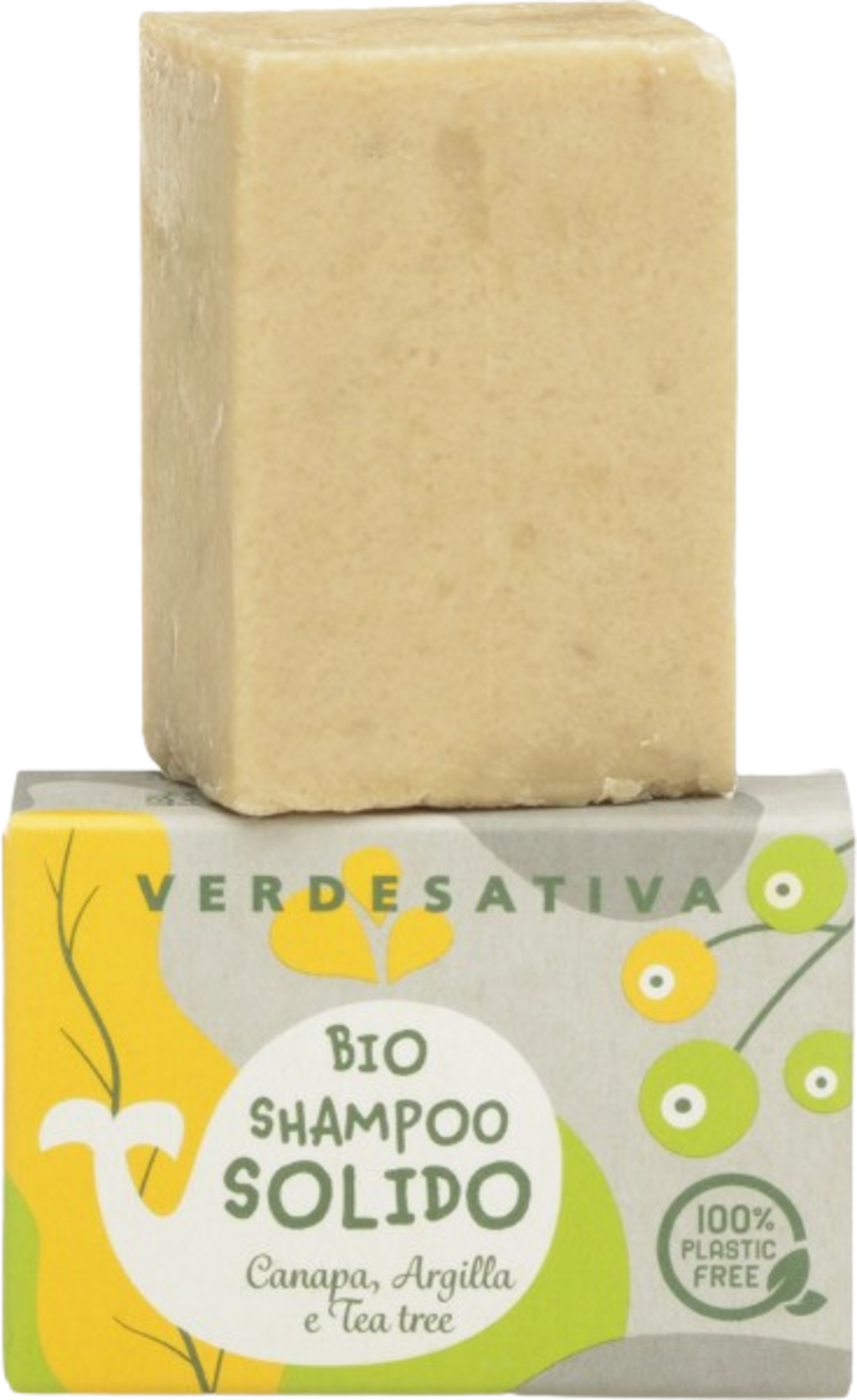 VERDESATIVA Festes Shampoo Hanf, Kaolin & Teebaum - 55 g